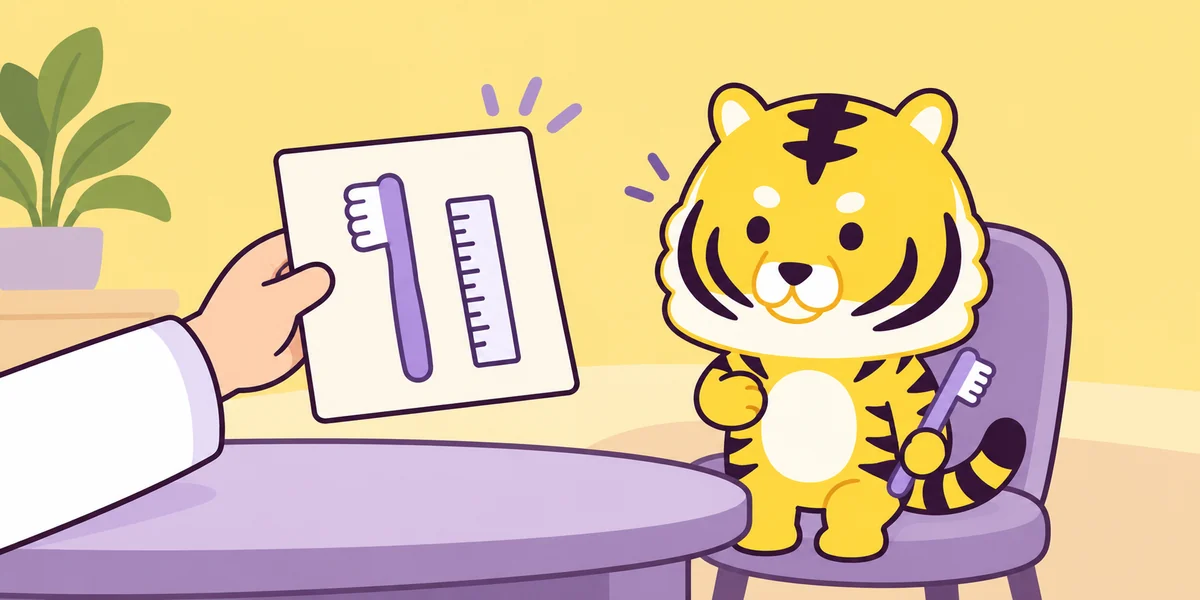 歯科ではどんなことをするの?を表したイラスト(大阪あわじ歯科のトラ)