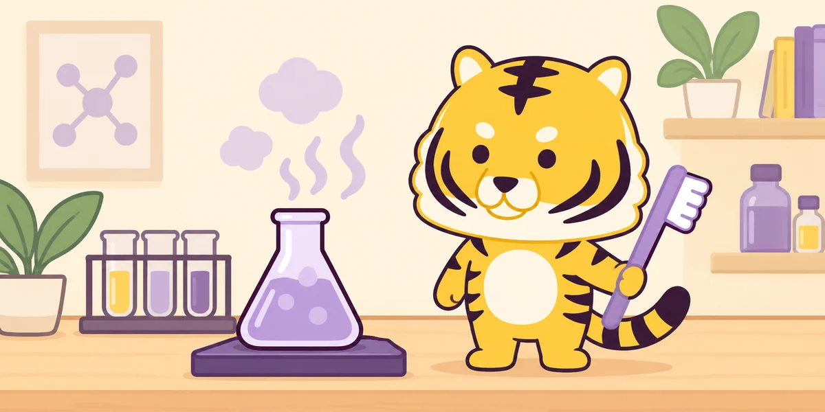 口臭のもとは「揮発性硫黄化合物」を表したイラスト(大阪あわじ歯科のトラ)