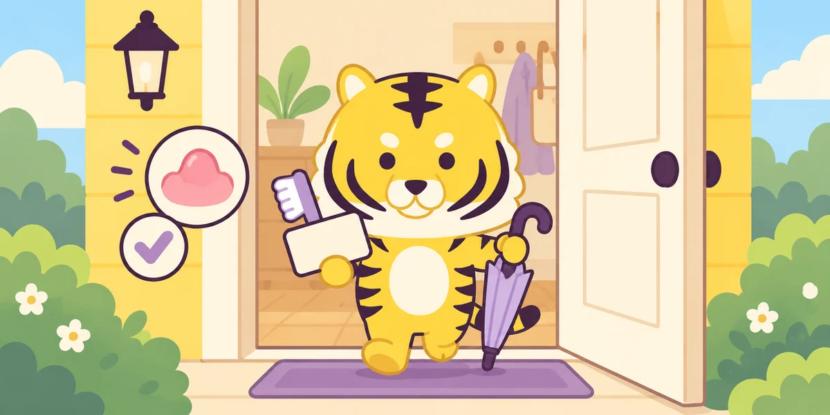 歯科で診てもらったほうがよいサインを表したイラスト(大阪あわじ歯科のトラ)