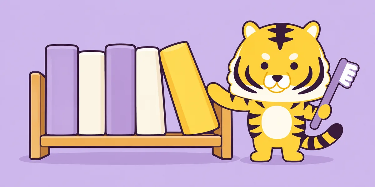 手前の歯にも影響することがあるを表したイラスト（大阪あわじ歯科のトラ）